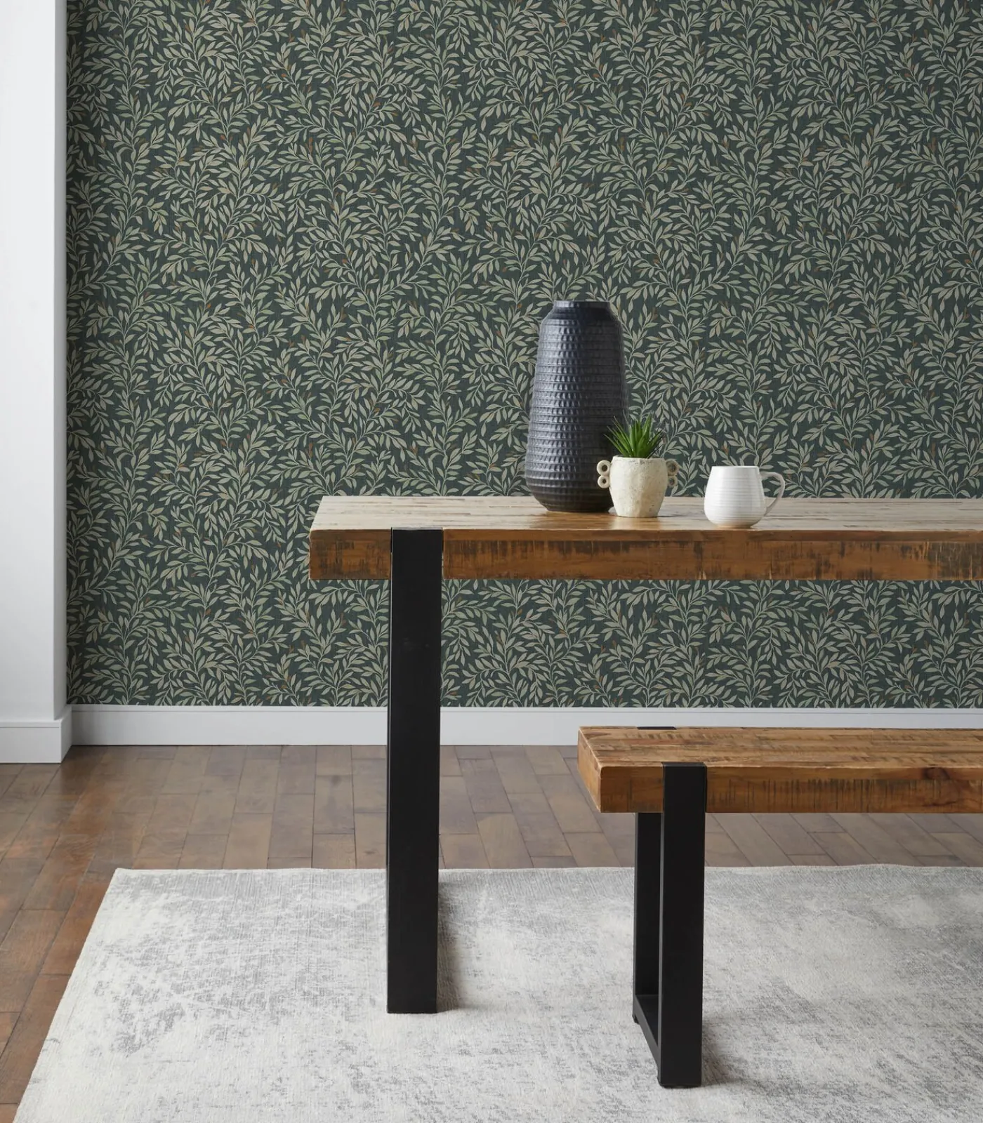 Next - Vliesbehang - Ditsy Leaf Emerald - 1000x52