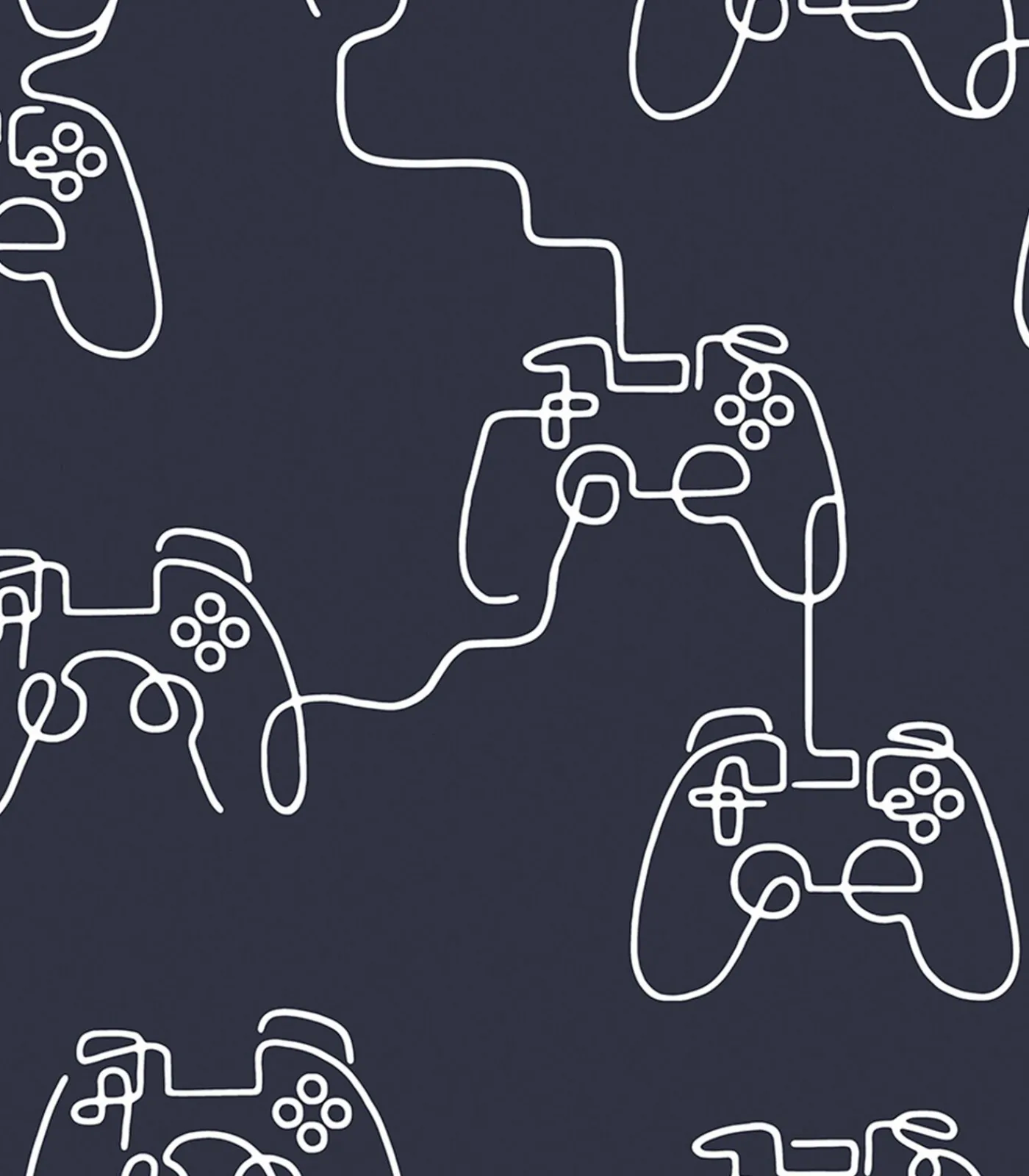 - Vliesbehang - Gamer Doodle Navy - 1000x52 Wanddecoratie
