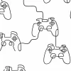 Sale - Vliesbehang - Gamer Doodle Black & White - 1000x52 Wanddecoratie