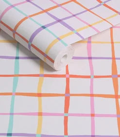 Sale - Vliesbehang - Rainbow Check Multi - 1000x52 Wanddecoratie