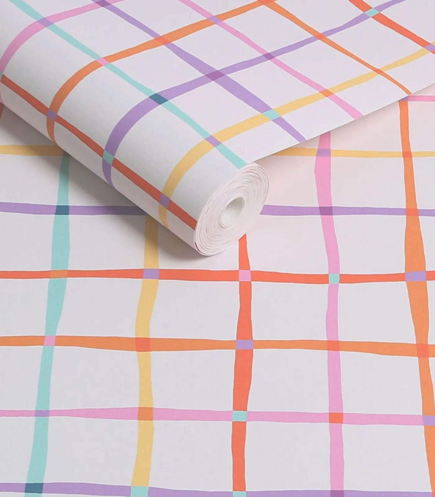 Sale - Vliesbehang - Rainbow Check Multi - 1000x52 Wanddecoratie