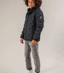 Online NICK - Jongensjack van twee materialen met grafische stiksels Kinderen Jassen