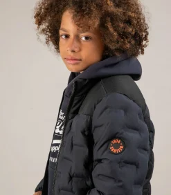 Online NICK - Jongensjack van twee materialen met grafische stiksels Kinderen Jassen