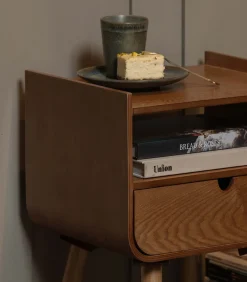 WOOOD Nils Nachtkastje/Bijzettafel - Hout - Naturel - 54x36x30