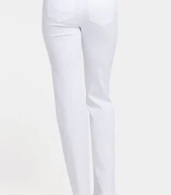 DAMES NYDJ No Gapper™ Marilyn Straight Jeans in Petite in Sure Stretch® Denim met Gestreepte Stretch