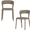 WOOOD Noble Eetkamerstoelen - Leerlook - Zand - Set van 2