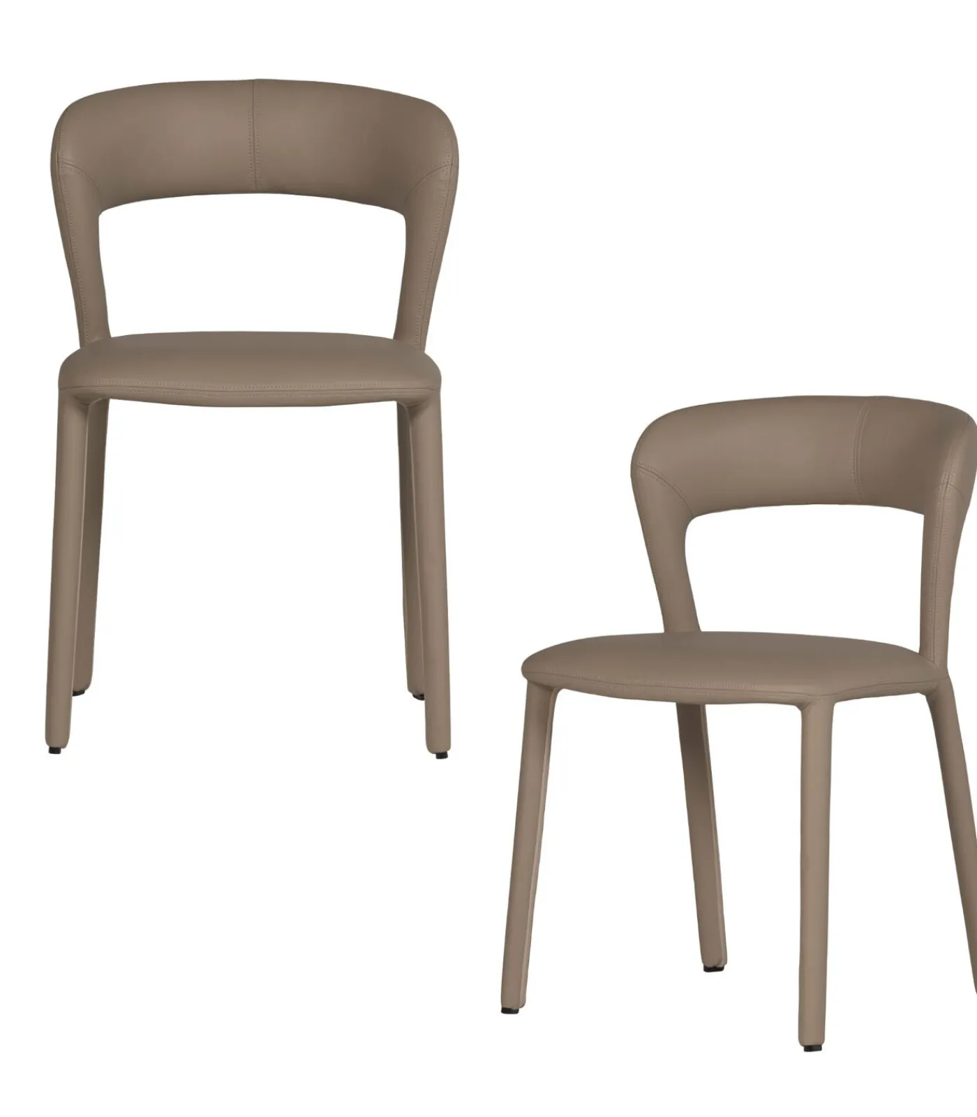 WOOOD Noble Eetkamerstoelen - Leerlook - Zand - Set van 2
