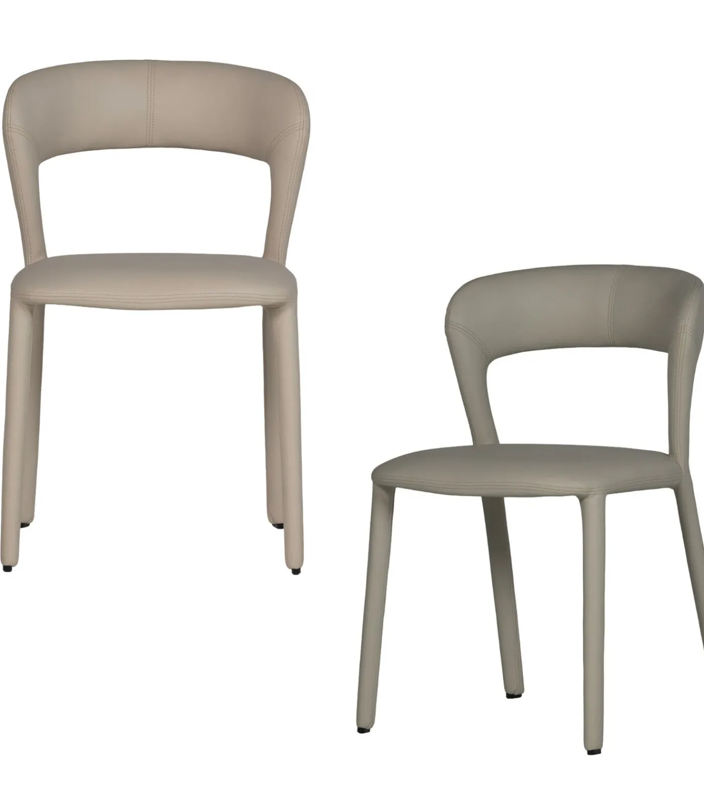 Noble Eetkamerstoelen - Leerlook - Beige - Set van 2 Stoelen