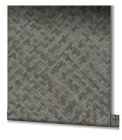 Behang Botanica Rattan Wickerwork zwart en grijs Decoratie