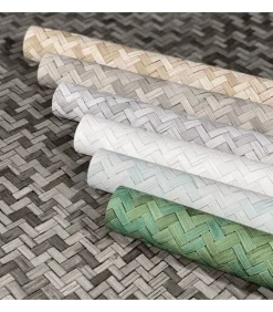 Behang Botanica Rattan Wickerwork zwart en grijs Decoratie