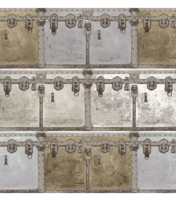 Noordwand Behang Friends & Coffee Boxes and Locks metallic en grijs