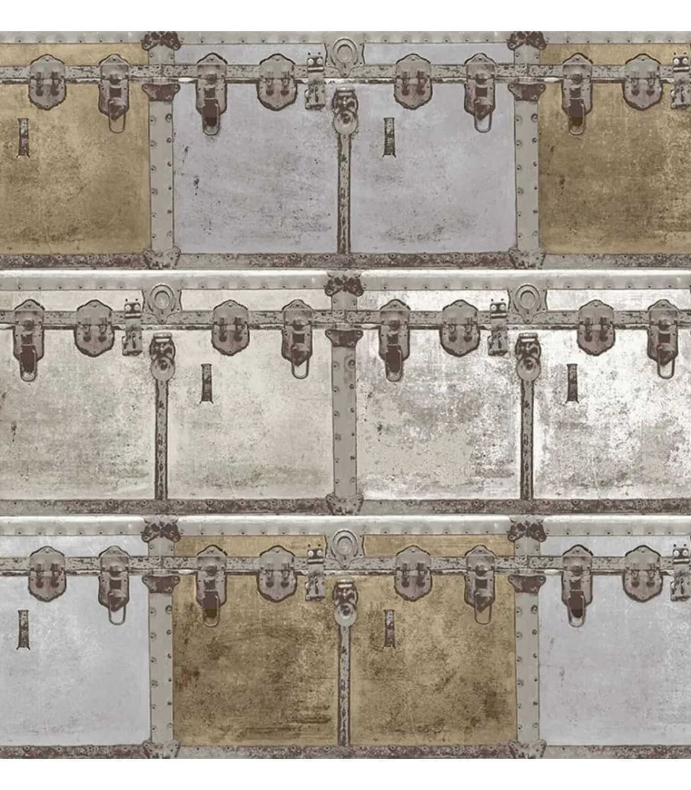 Noordwand Behang Friends & Coffee Boxes and Locks metallic en grijs