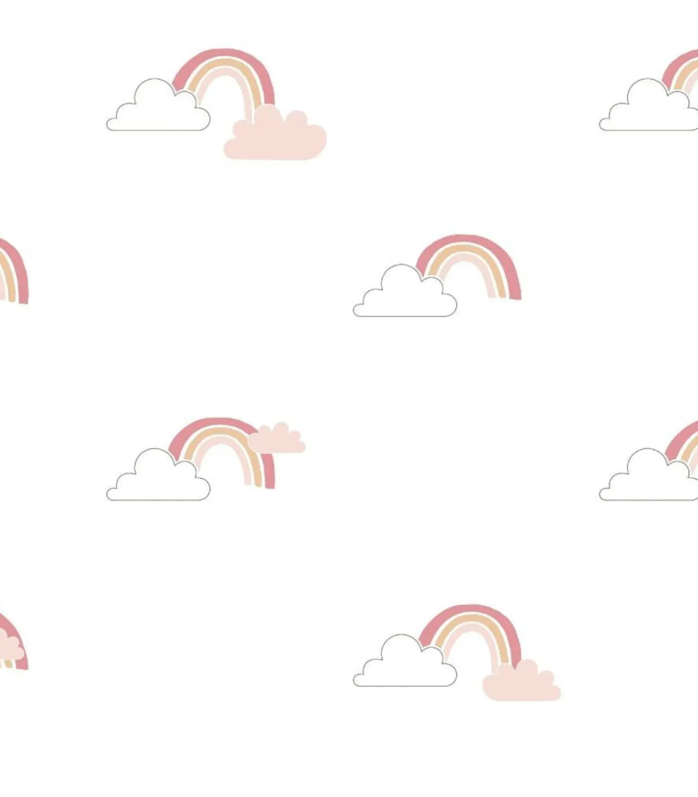 Sale Behang Mondo baby Rainbows wit en roze Decoratie