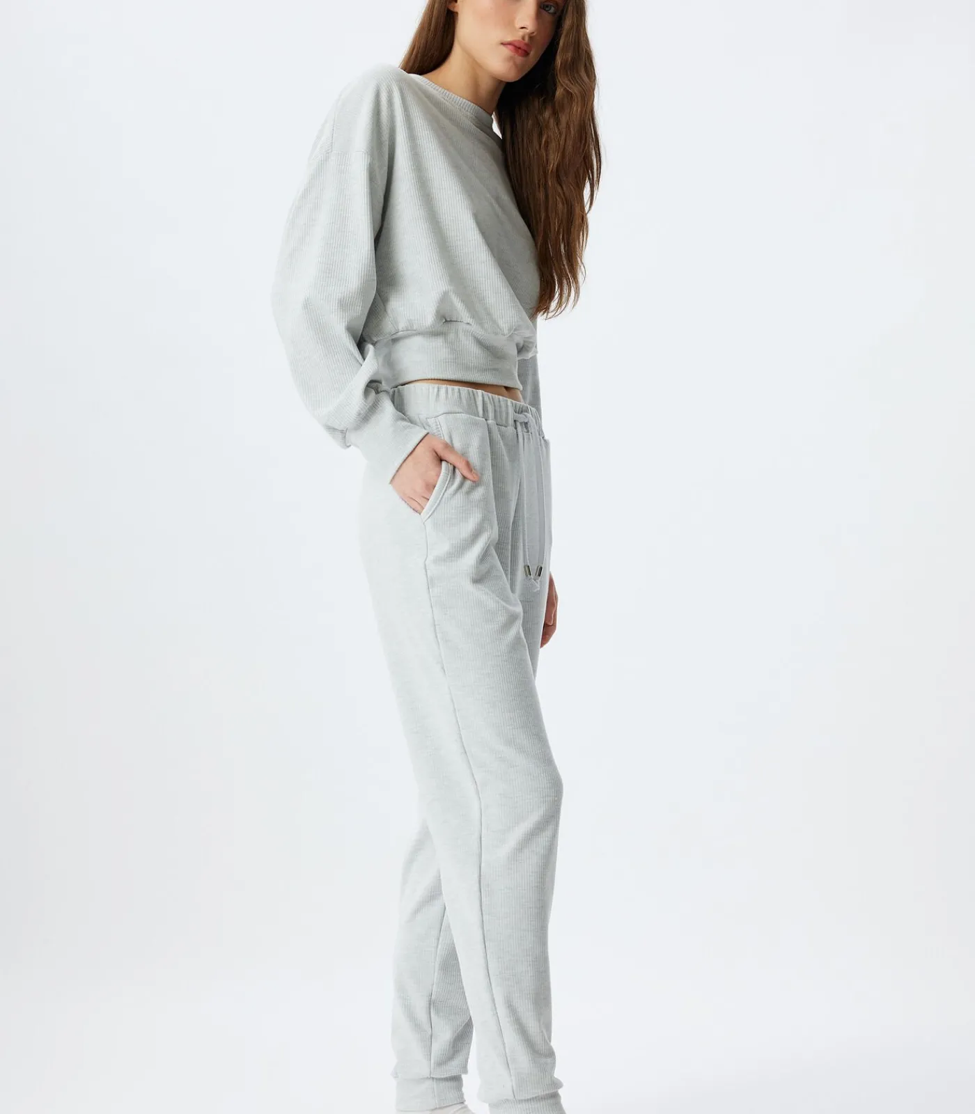 Clearance Normale taille Elastisch mouw Pyjama'S Gebreide Onderkleding DAMES Loungewear