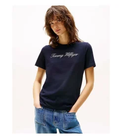 DAMES Tommy Hilfiger Nos Script Regular C-Nk Ss