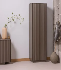 Discount Nova Hoge Kast - Grenen - Truffel Bruin - 215x67x40 Meubels