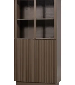 Discount Nova Lage Vitrinekast - Grenen - Truffel Bruin - 172x102x40 Meubels