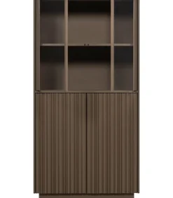 Discount Nova Lage Vitrinekast - Grenen - Truffel Bruin - 172x102x40 Meubels