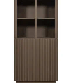 Discount Nova Lage Vitrinekast - Grenen - Truffel Bruin - 172x102x40 Meubels