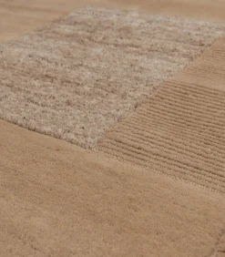 WOOOD Noven Handgeweven Vloerkleed - Wol - Zand - 170x240 cm