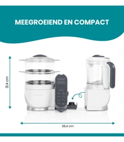 Kinderen BabyMoov Nutribaby Keuken Robot(+) Loft White + 3 babybols en 2 lepels GRATIS