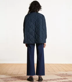 Clearance Omkeerbaar blauw donsjack met afneembare capuchon DAMES Jassen