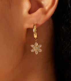 Discount Oorbellen Staal - bloem DAMES Oorbellen