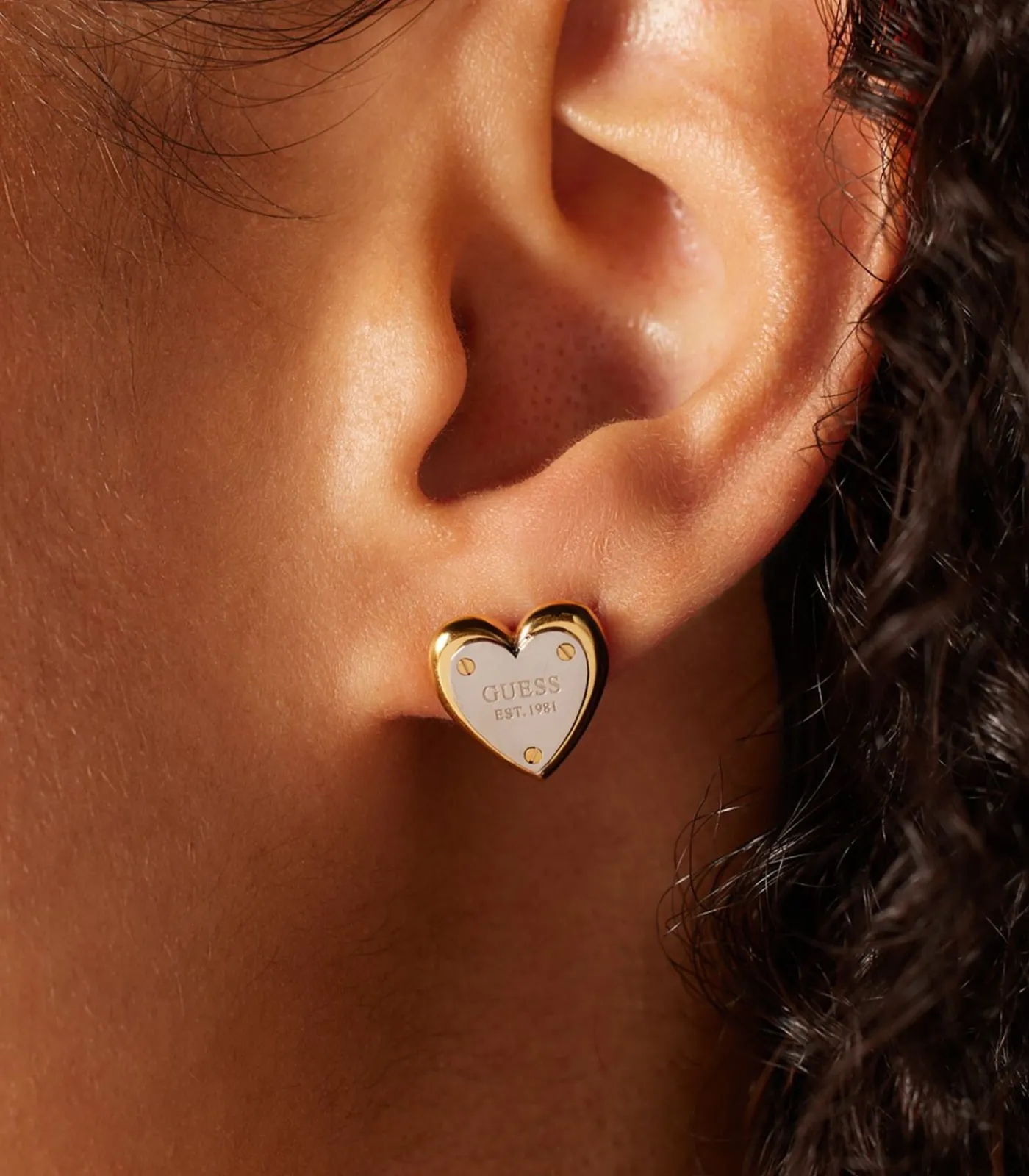 DAMES GUESS Oorbellen Staal - Goud- en Zilverkleurig