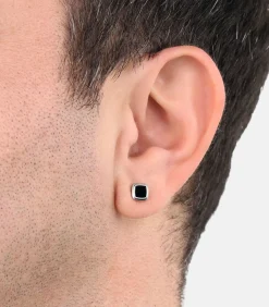 Heren Amor Oorbellen voor mannen, roestvrij staal, agaat