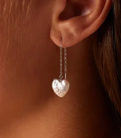 Oorbellen Zilver - Hanger met hartjes DAMES Oorbellen