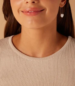 Oorbellen Zilver - Hanger met hartjes DAMES Oorbellen