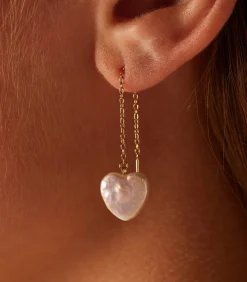 Hot Oorbellen Zilver - Hanger met hartjes DAMES Oorbellen