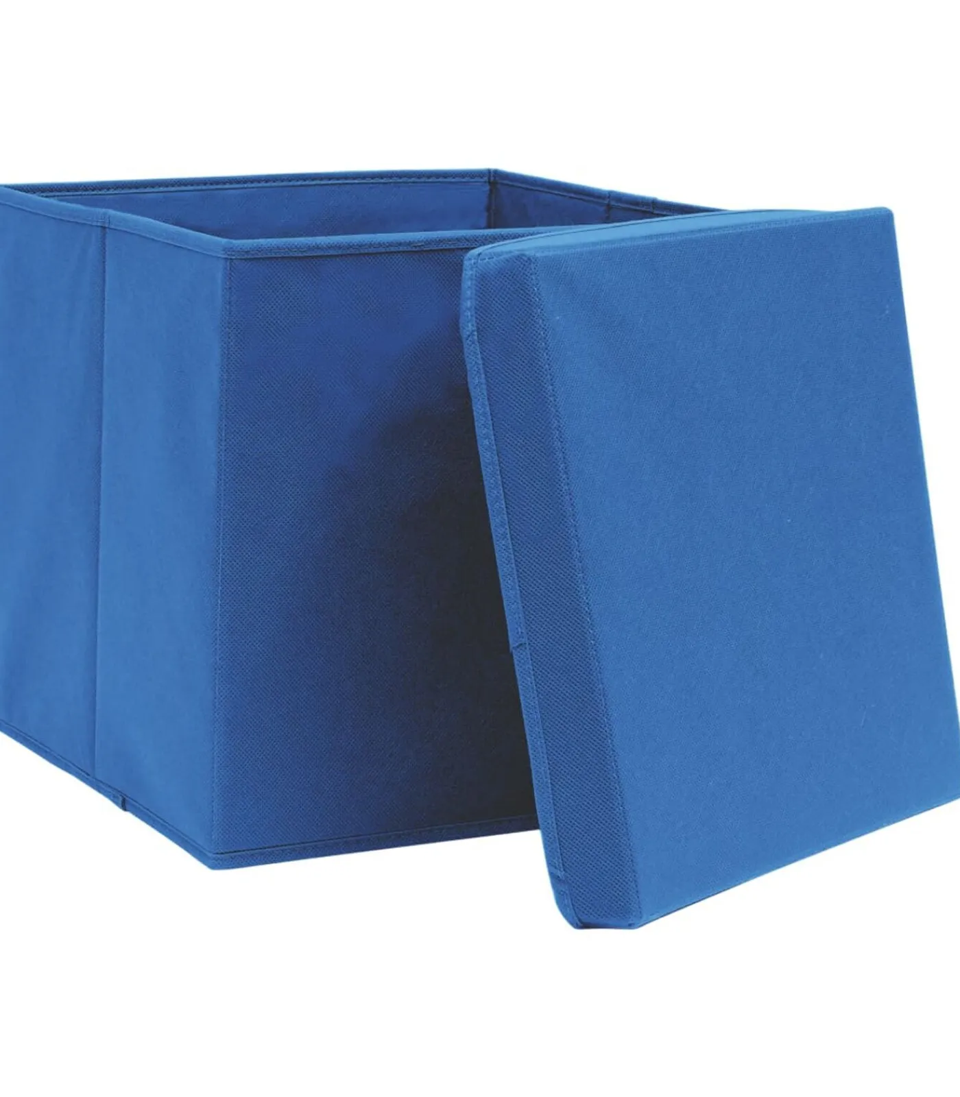 Sale Opbergboxen met deksel 4 st 32x32x32 cm stof blauw Organiseren
