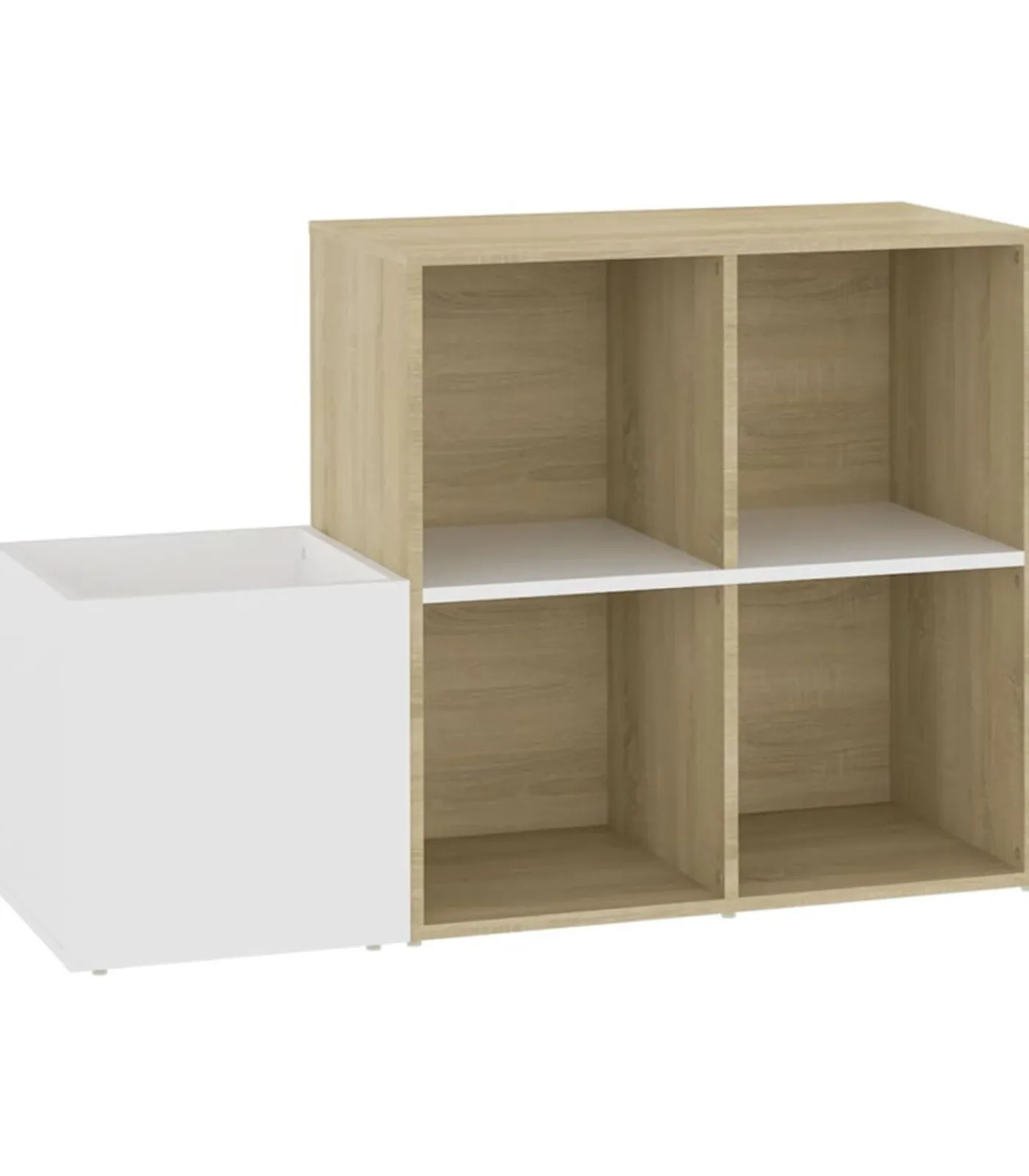 vidaXL Opbergkast 105x35,5x70 cm bewerkt hout wit en sonoma eikenkleur