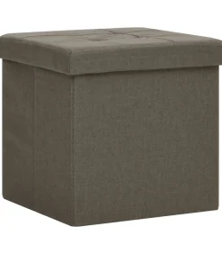 vidaXL Opbergkruk inklapbaar kunstlinnen bruin