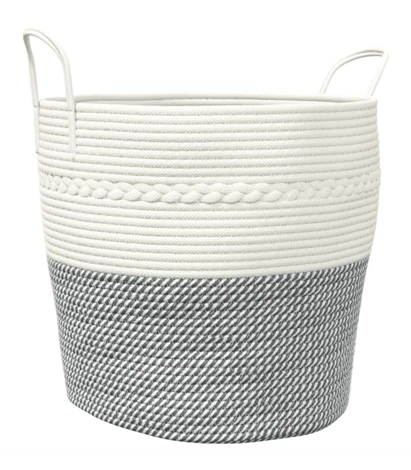 vidaXL Opbergmand Ø 43x38 cm katoen grijs en wit