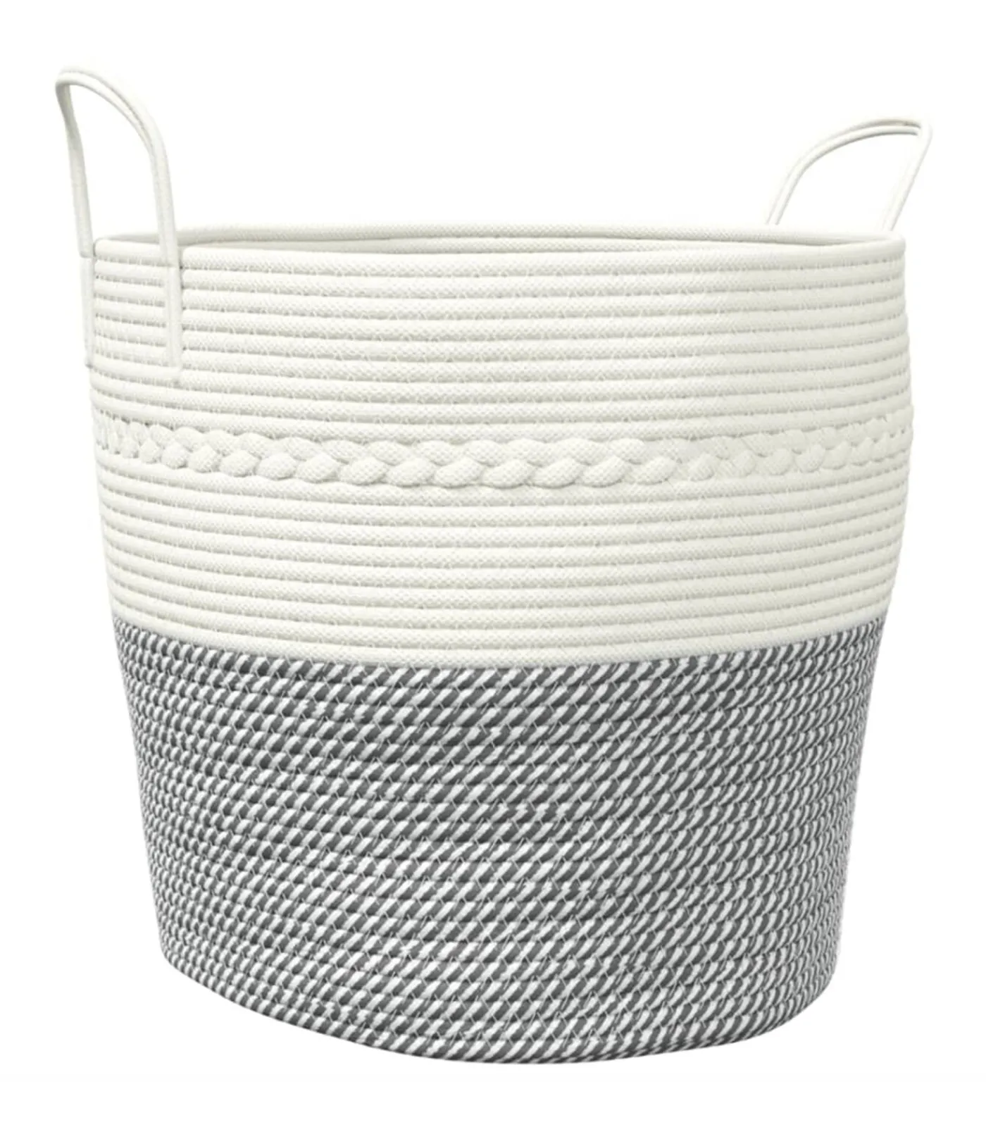 vidaXL Opbergmand Ø 43x38 cm katoen grijs en wit