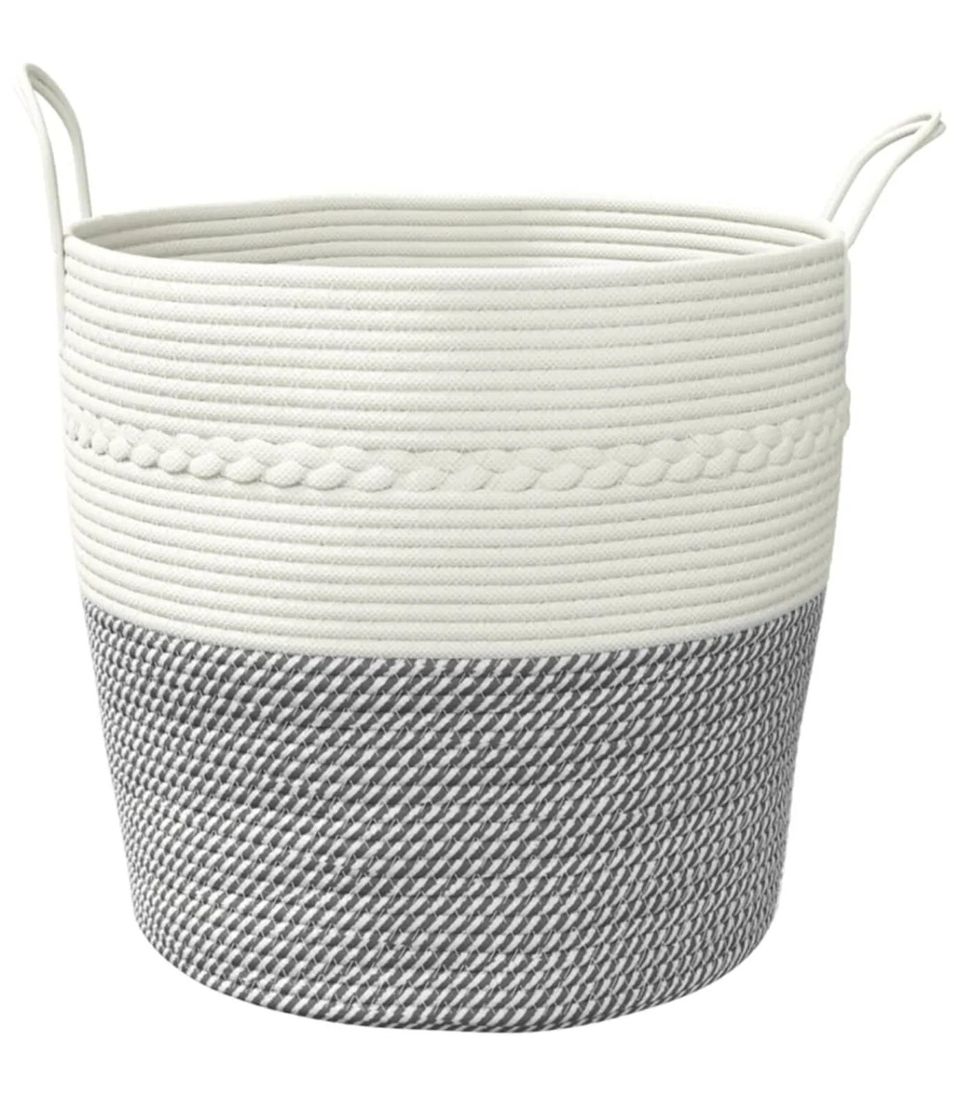 vidaXL Opbergmand Ø 43x38 cm katoen grijs en wit