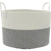 vidaXL Opbergmand Ø 51x33 cm katoen grijs en wit