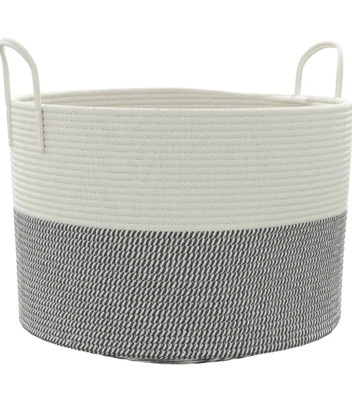 vidaXL Opbergmand Ø 51x33 cm katoen grijs en wit