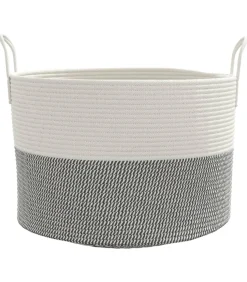 vidaXL Opbergmand Ø 51x33 cm katoen grijs en wit