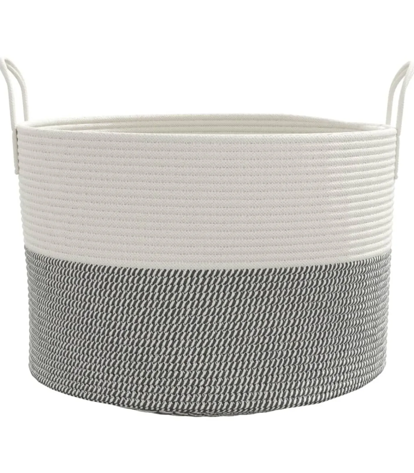 vidaXL Opbergmand Ø 51x33 cm katoen grijs en wit