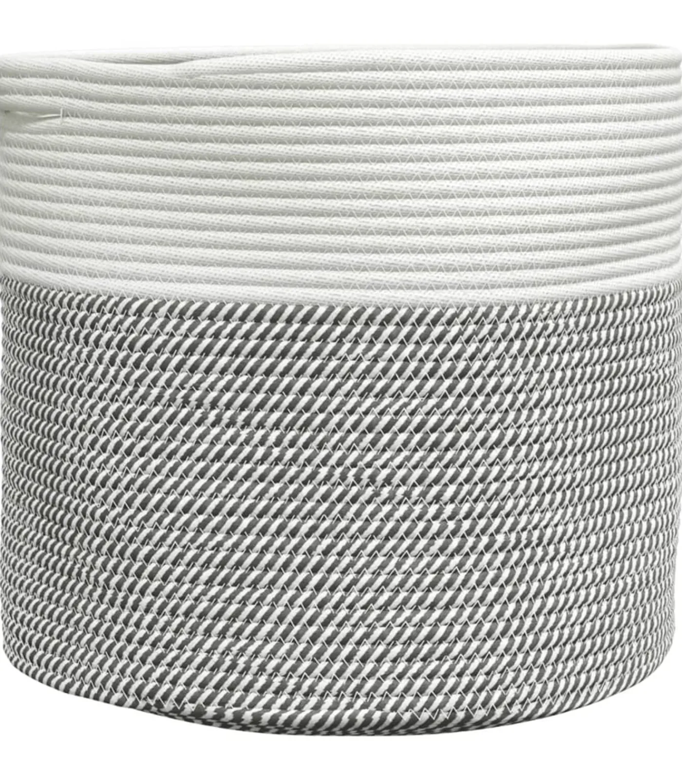 vidaXL Opbergmand Ø 40x35 cm katoen grijs en wit