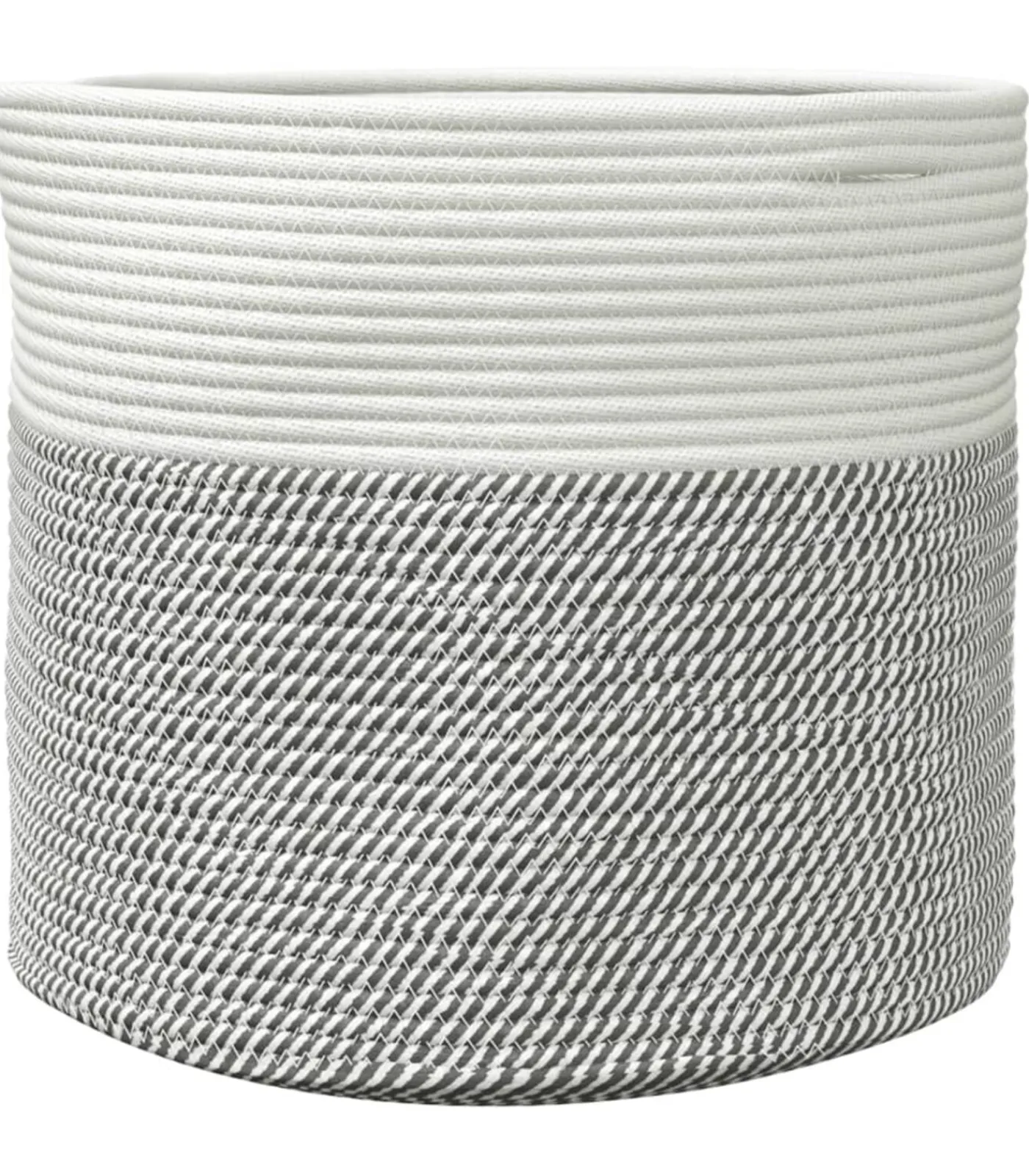 vidaXL Opbergmand Ø 40x35 cm katoen grijs en wit