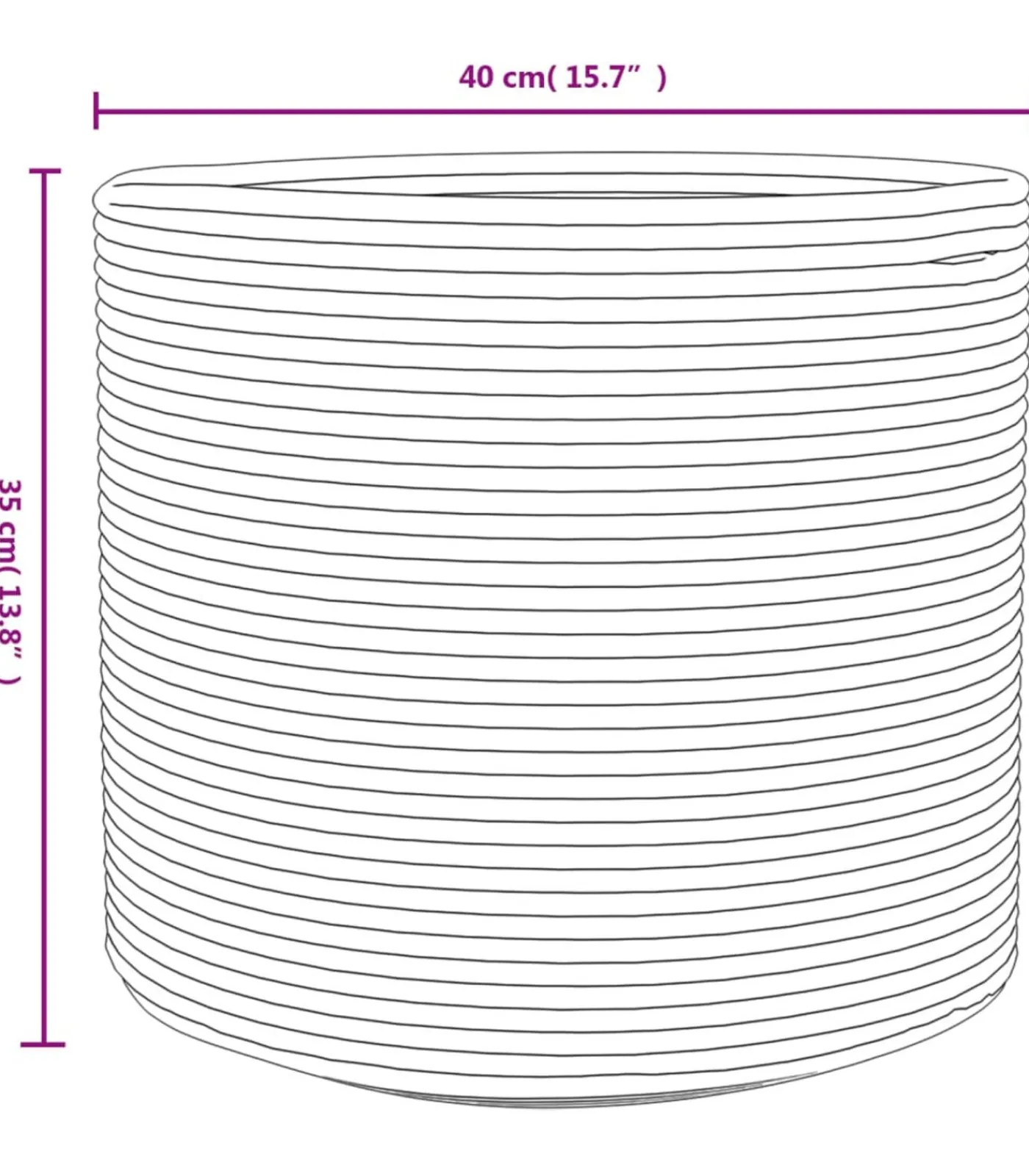 vidaXL Opbergmand Ø 40x35 cm katoen grijs en wit