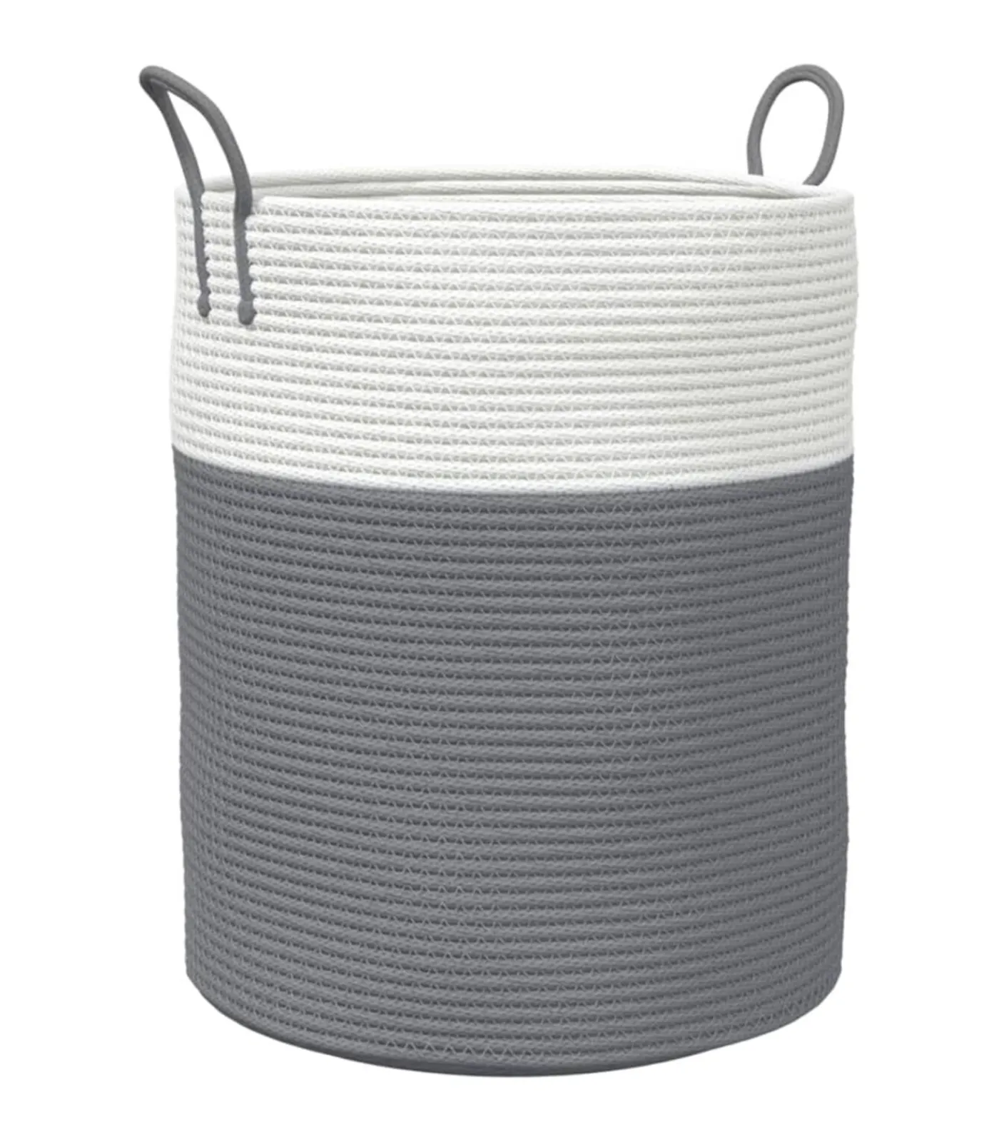 vidaXL Opbergmand Ø 38x46 cm katoen grijs en wit