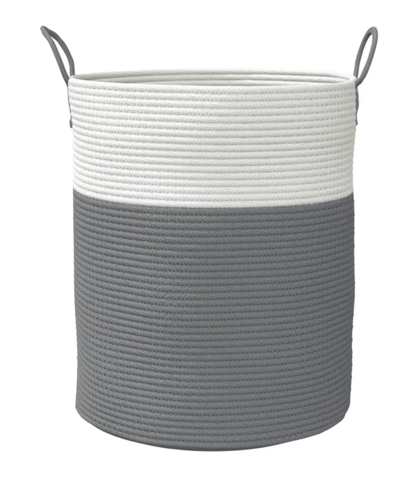 vidaXL Opbergmand Ø 38x46 cm katoen grijs en wit