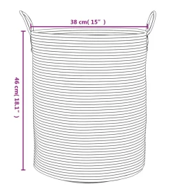 vidaXL Opbergmand Ø 38x46 cm katoen grijs en wit