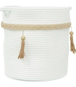 vidaXL Opbergmand Ø 38x36 cm katoen wit