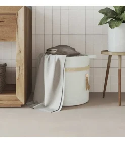 vidaXL Opbergmand Ø 38x36 cm katoen wit